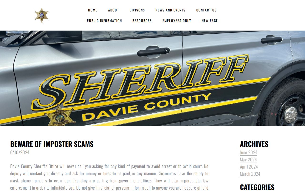 Davie County Sheriff News and Events archive